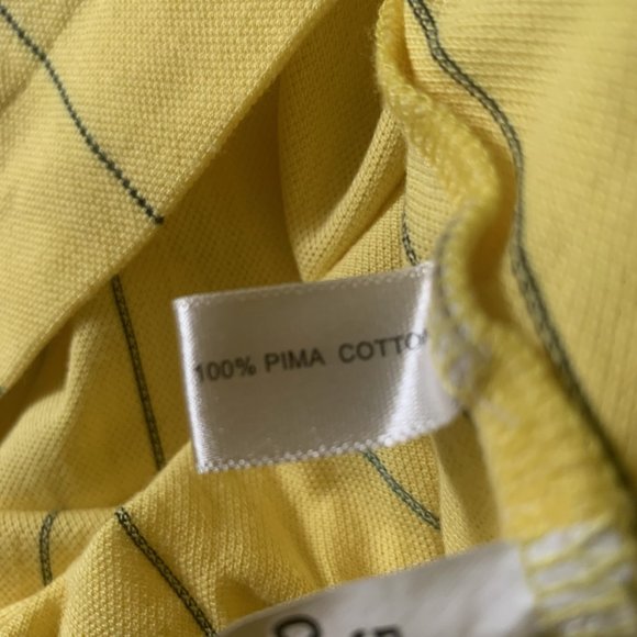 CUTTER‎ & BUCK YELLOW/BLUE STRIPED POLO SHIRT LARGE - Picture 6 of 6